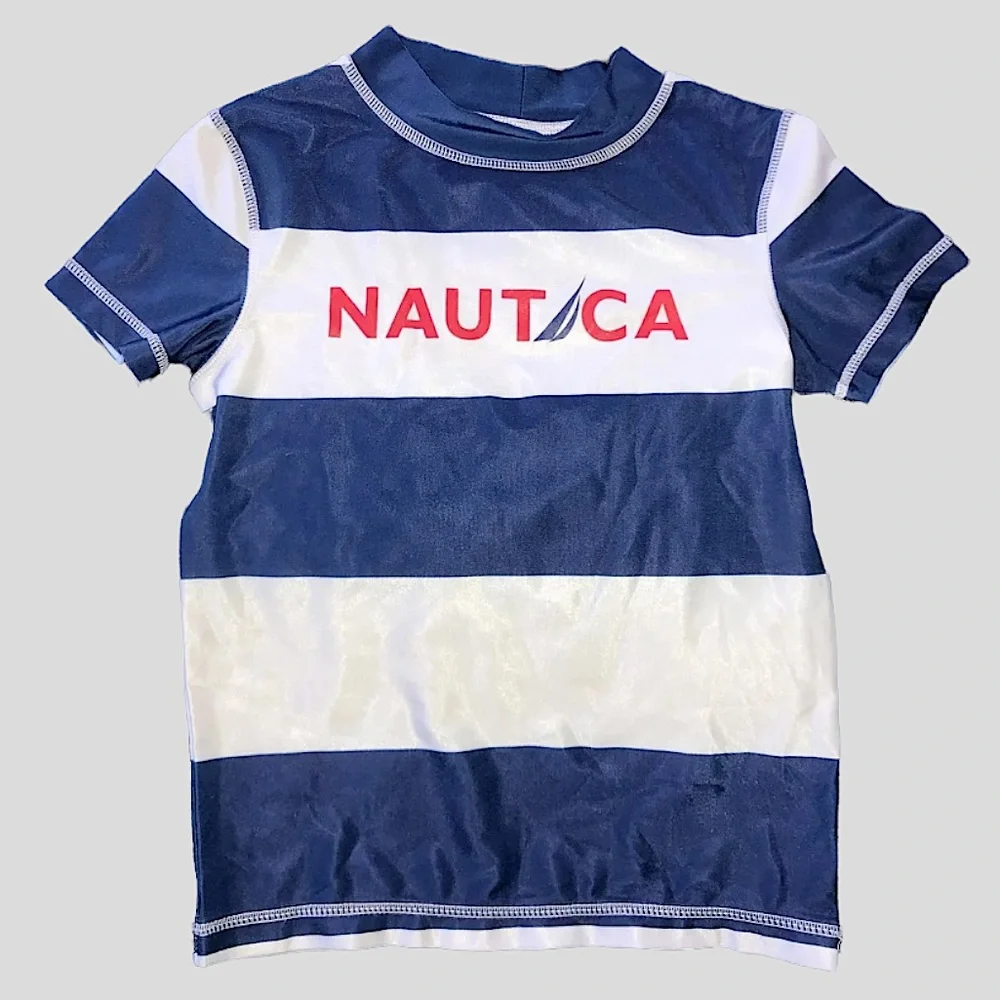 Nautica Swim Top size m 5/6 kids Rash-guard Swimwear NWOT